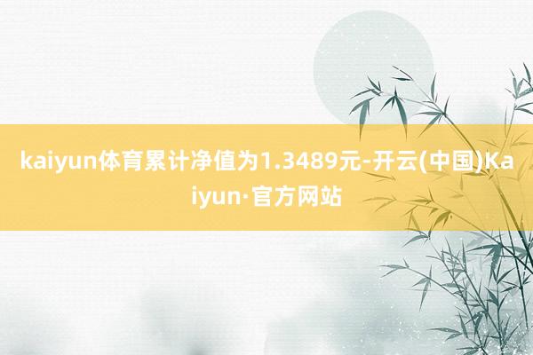 kaiyun体育累计净值为1.3489元-开云(中国)Kaiyun·官方网站