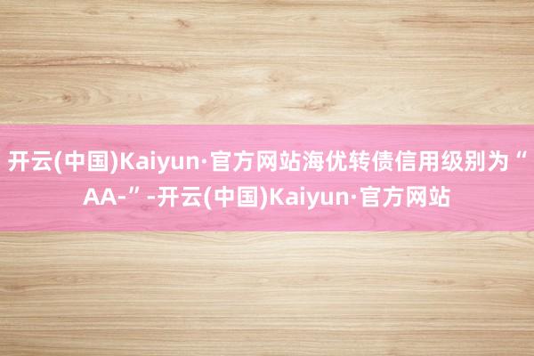 开云(中国)Kaiyun·官方网站海优转债信用级别为“AA-”-开云(中国)Kaiyun·官方网站